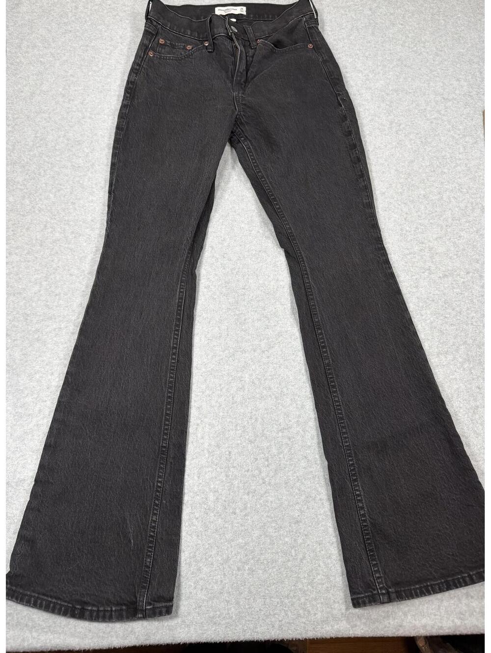 Abercrombie & Fitch Black Flared Jeans Size 25 - Picture 1 of 7